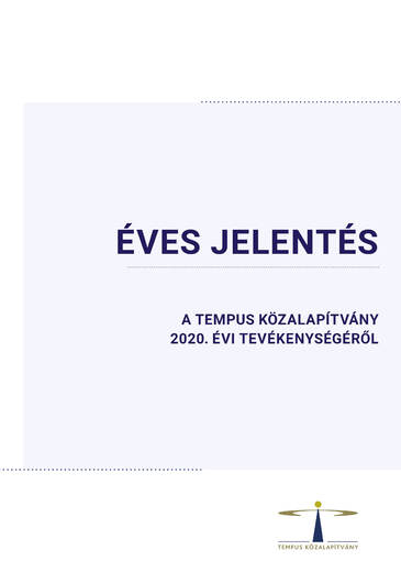 A Tempus Közalapítvány 2020 évi tevékenységéről szóló éves jelentés borítóképe